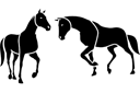 Dwa konie 4b - szablony ze zwierzętami